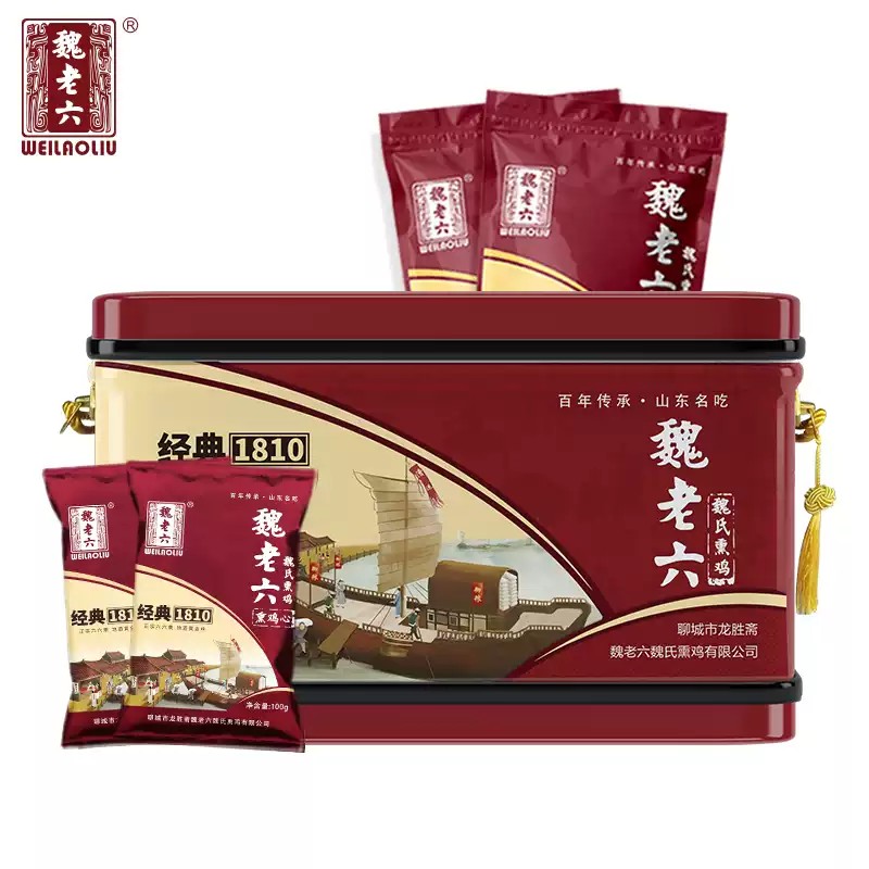 铁盒装1300g下酒开袋即食 魏老六熏鸡山东特产聊城铁公鸡